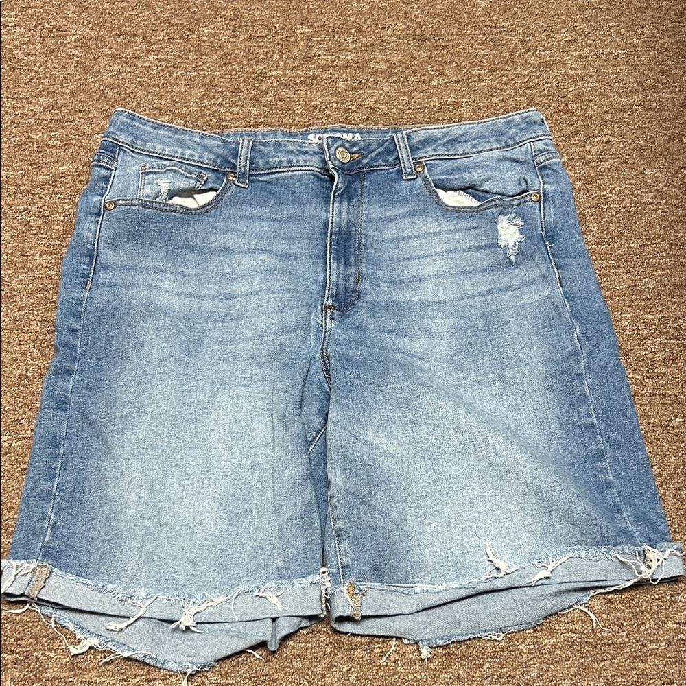 Sonoma Women's Distressed Light Blue Jean Shorts